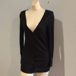 Lux Black Cardigan Sweater Size Large